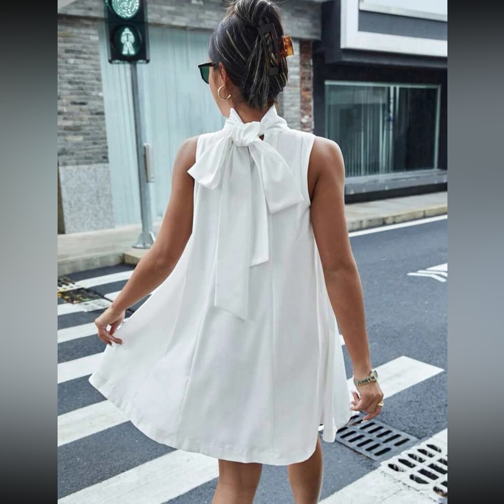 Luxe neck tie party formal evening dress